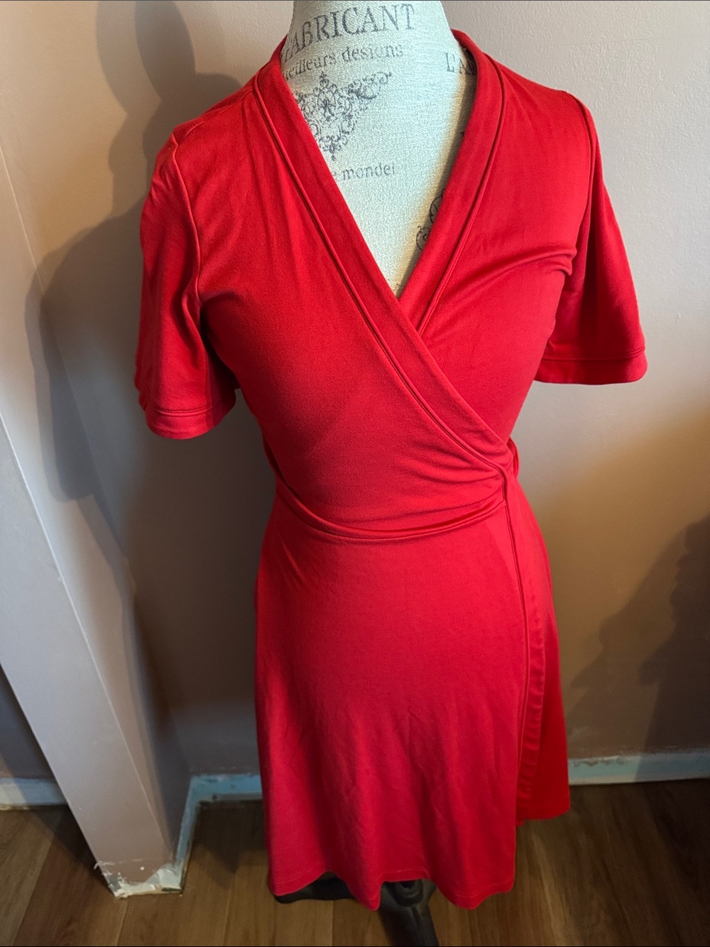 Ann Taylor Red Wrap Mini Dress